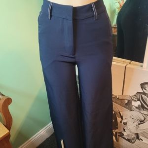 Forever 21 Dressy pants Dark Blue with White Stich - Wide Legged, big belt loops